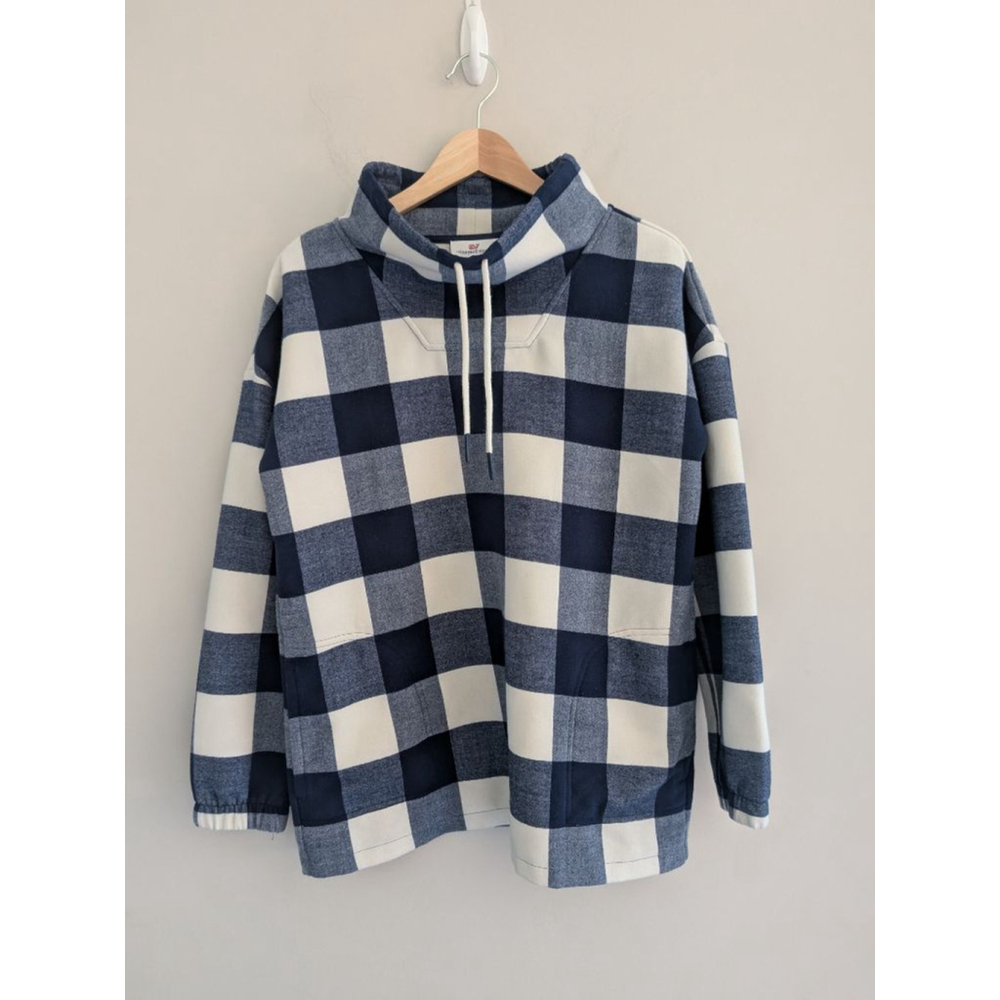 Vineyard Vines Buffalo Check Doubleface Funnel Neck Long Sleeve Pullover Size Sm - Picture 8 of 8